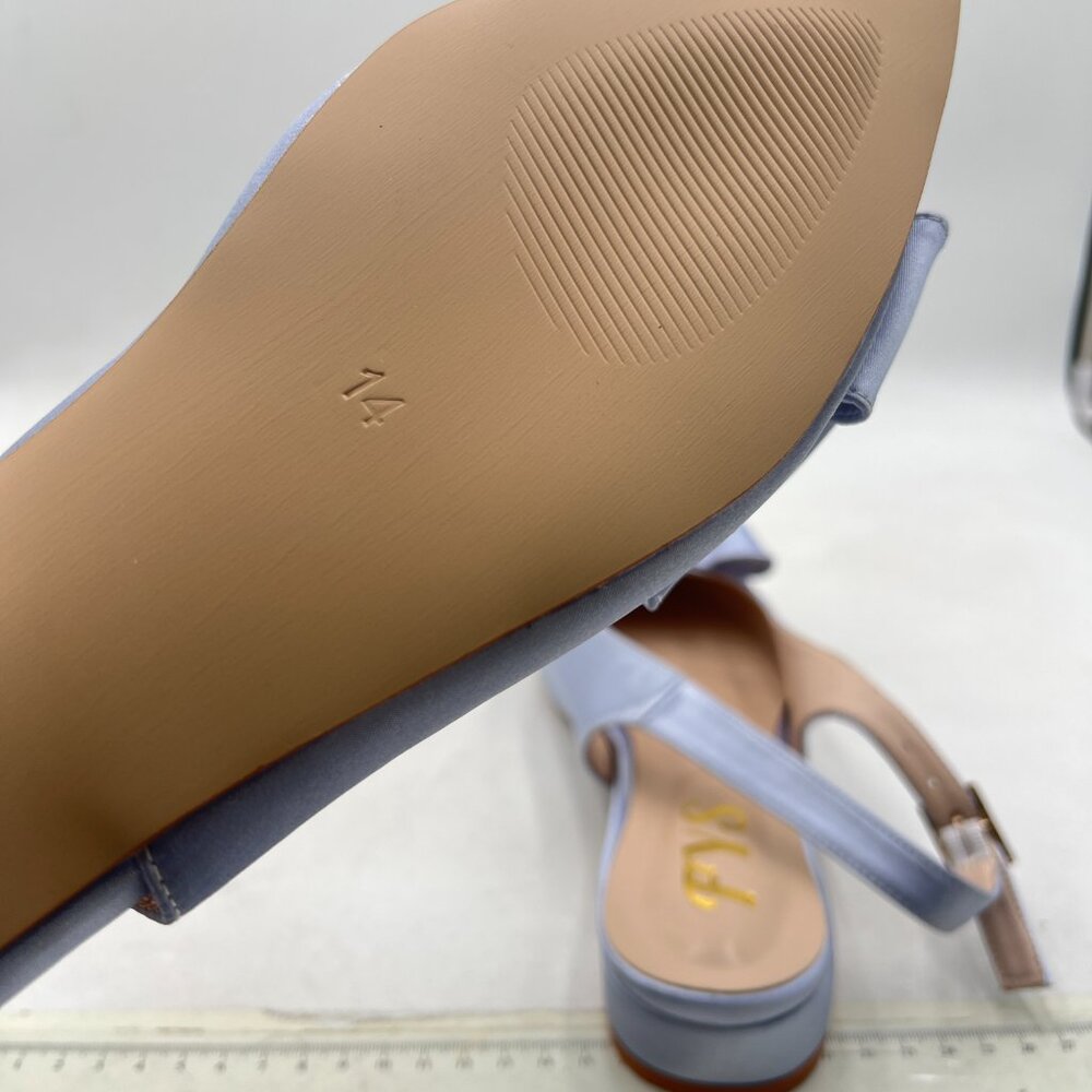 Fys Light Blue Pearl Bow Pointed Toe Pumps Slip On Singbacks Daily Shoes View 6